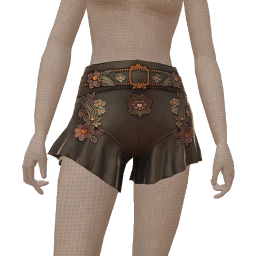 Front Row Floral Leather High Waisted Shorts