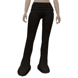 Front Row Black Ribbed Flare Sweatpants