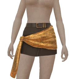 Front Row Gold Shawl Mini Skirt