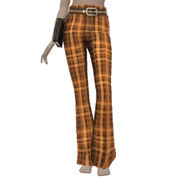 Front Row Pumpkin Plaid Trousers