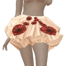 Front Row Crimson Bloom Puff Skirt