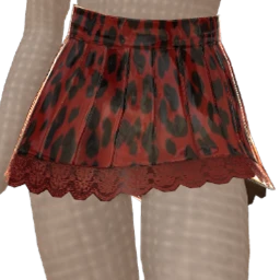 Ikon Elite Latex Red Leopard Mini Skirt With Lace