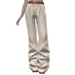 Front Row Baggy Light Denim Jeans With Burgundy Belt