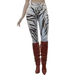 Front Row Zebra Print Trousers With Burgundy Boots
