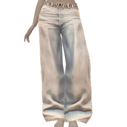 Front Row Light Blue Denim Trousers With Zebra Print Belt