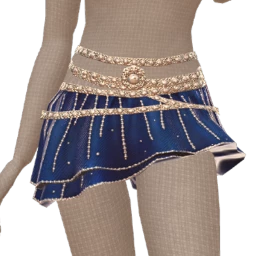 Ikon Elite Blue Denim Silver Sparkle Belt Skirt