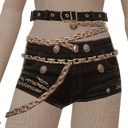 Ikon Elite Silver Belts Black Micro Shorts