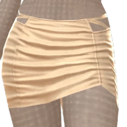 Ikon Elite Cream Leather Ruched Strap Skirt