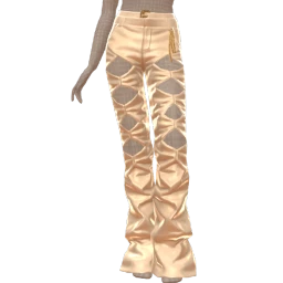Ikon Elite Cream Silk Diamond Cut-Out Trousers