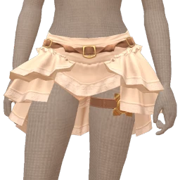 Ikon Elite Ruffled White Leather Mini Skirt