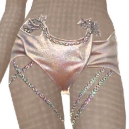 Ikon Elite Draped Iridescent Shorts With Crystal Chain Work