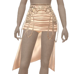 Ikon Elite Cream Satin Gathered Mini Skirt Long Back