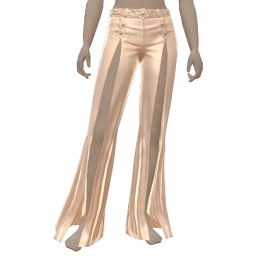 Ikon Elite Cream Silk Wide-Leg Trousers With Front Cut 