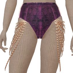 Ikon Elite Purple Velvet High-Cut Shorts With Silver Leg Chain