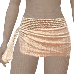 Ikon Elite Cream Velvet Mini Skirt With Silver Diamond Detail 