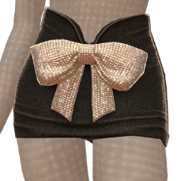 Ikon Elite Black Velvet Mini Skirt With Oversized Rhinestone Bow