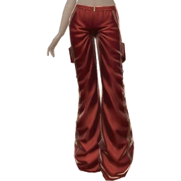 Ikon Elite Burgundy Silk Ruched Tracksuit Pants