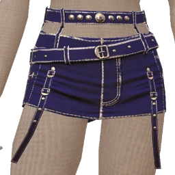 Cloud Nine Blue Denim Belted Mini Skirt