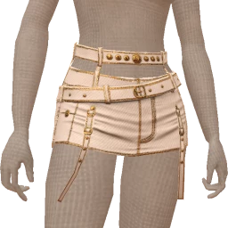 Ikon Elite White And Gold Denim Mini Skirt