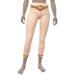 Ikon Elite White Leather Chain Crop Jeans