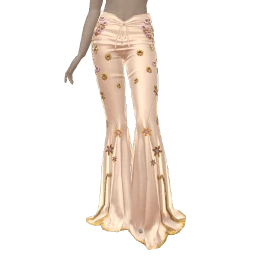 Ikon Elite White Silk Sunblush Flared Trousers