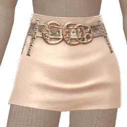 Ikon Elite White Leather Buckle Mini Skirt