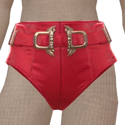 Ikon Elite Red Leather Double Buckle Shorts