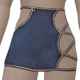 Ikon Elite Denim Sparkle Cut-Out Skirt