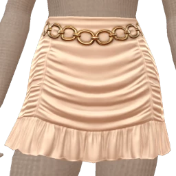 Ikon Elite Cream Ruched Flare Chain Skirt