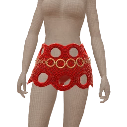 Ikon Elite Red Metallic Crochet Skirt