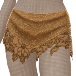 La Haute Couture Gold Lace Cut Out Skirt