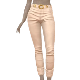 Ikon Elite White Denim Gold Trim Cropped Jeans