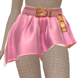 Ikon Elite Pink Silk Asymmetric Gathered Mini Skirt