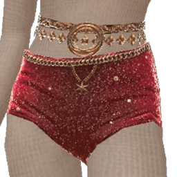 Ikon Elite Burgundy Sparkle Belt Mini Shorts