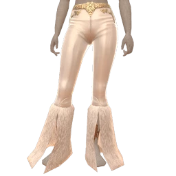 Ikon Elite White Leather Fur Flare Trousers