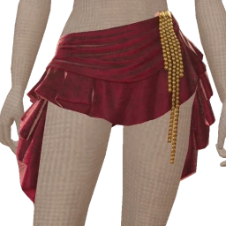 Ikon Elite Red Velvet Ruched Asymmetric Skirt