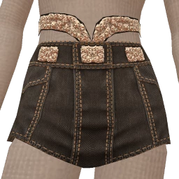 Ikon Elite Black Denim Crystal Belt Mini Skirt