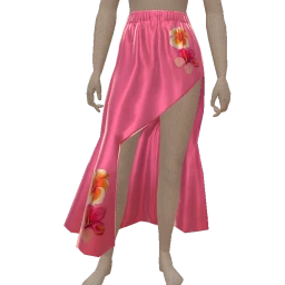 Drop Science Assymetric Plumeria Print Skirt