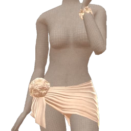 La Haute Couture Cream Chiffon Layered Mini Skirt