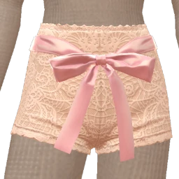 La Haute Couture Delicate Lace Shorts With Bow