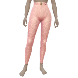 La Haute Couture Blush Lace High-Waisted Leggings