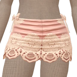 La Haute Couture Satin And Lace Bow Detail Mini Skirt