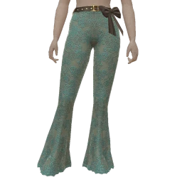 La Haute Couture Floral Lace Flared Leggings