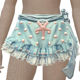Mahiki Sky Blue Pearl Layered Mini Skirt 