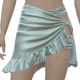 Mahiki Sky Blue Ruffled Satin Skirt