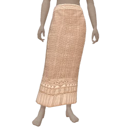 Mahiki Pure Cream Crochet Skirt With Tasseled Fringe Edges