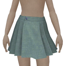 Cloud Nine Denim Pleated Skirt 