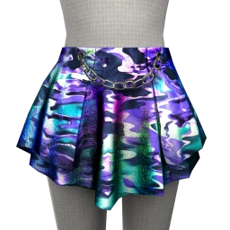 Nova Multicoloured Camo Chained Mini Skirt