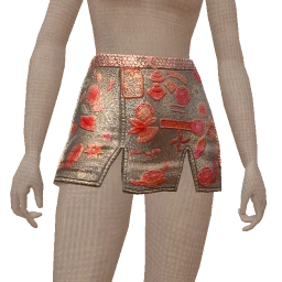 Ikon Elite Silver And Red Metallic Leather Mini Skirt