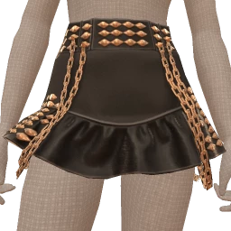 Ikon Elite Black Gold Studded Frill Mini Skirt